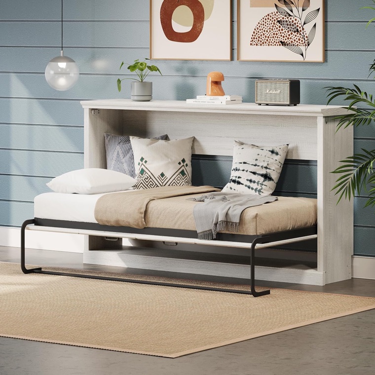 Ball and Cast horizontal twin Murphy wall bed that folds sideways into a cabinet